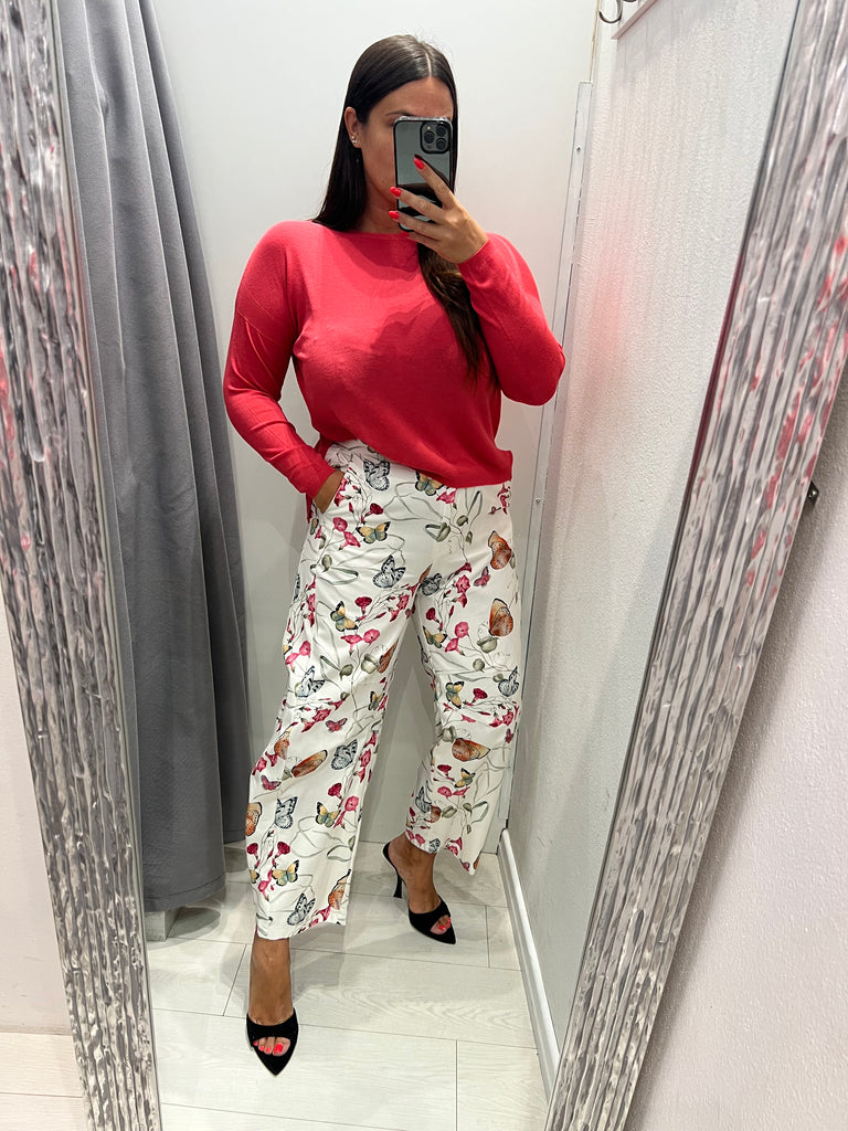 🚨IMPERIAL•Pantalone baloon stampa floreale farfalle