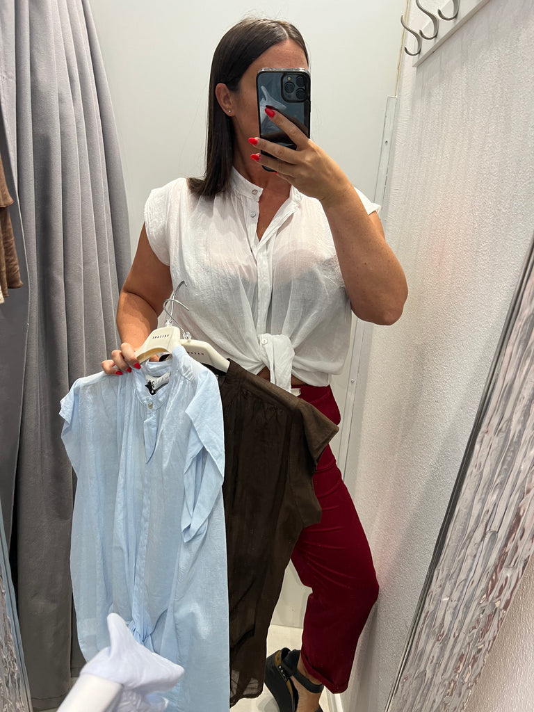 🚨HaveOne•Camicia alette in mussola bianco