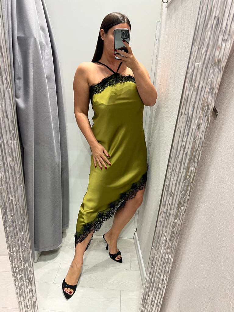 HaveOne•Abitino lingerie asimmetrico olio pizzo
