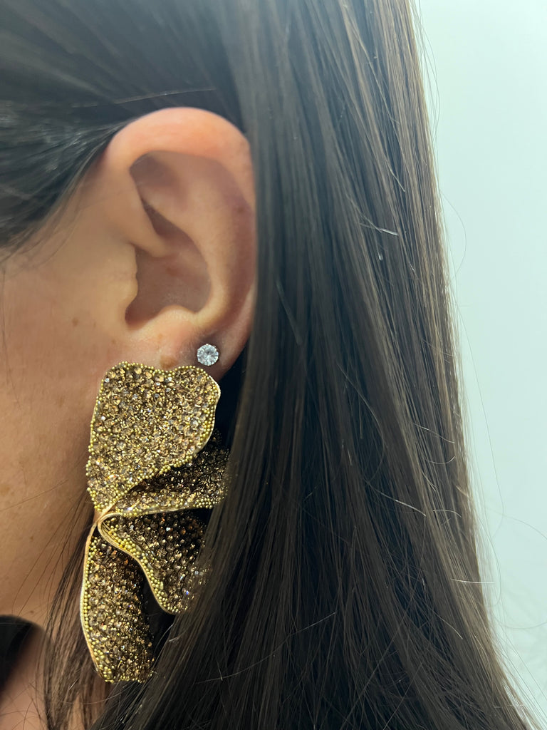 Susy Mix•Coppia di orecchini strass ocra