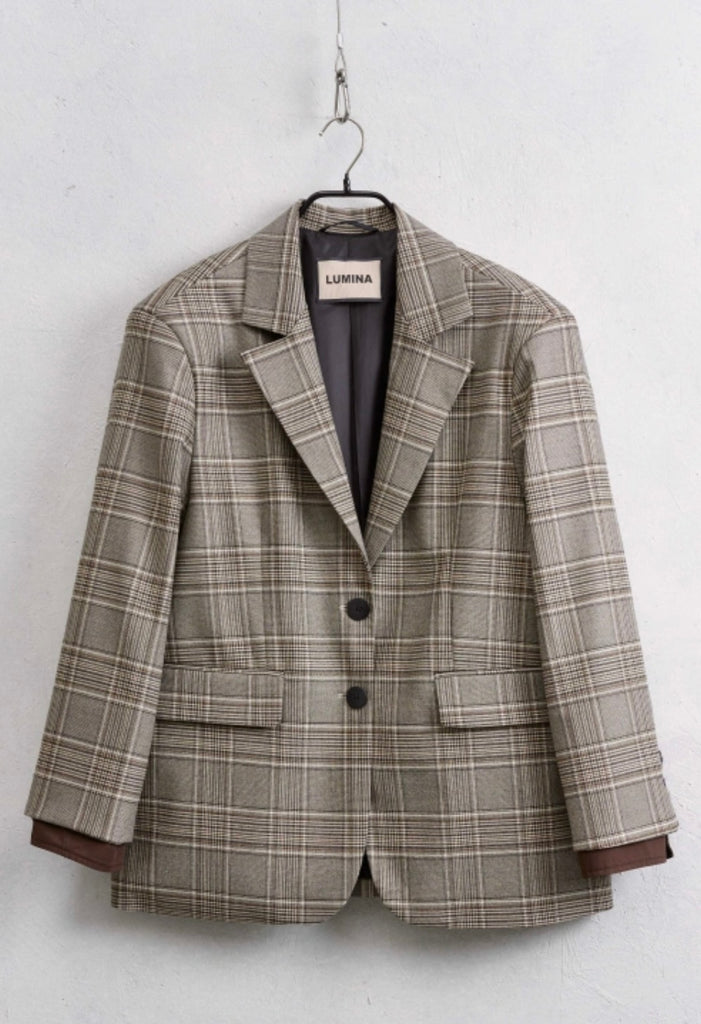 LUMINA• Giacca over polsini camicia cioccolato