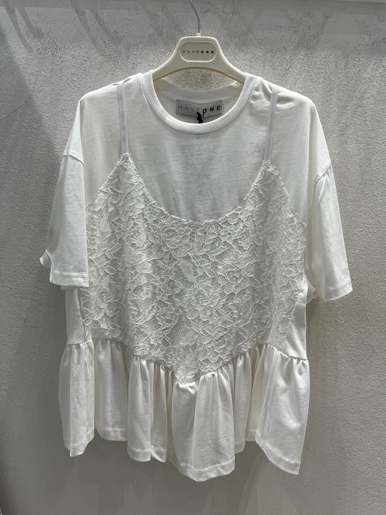 HaveOne•T-shirt bralette pizzo