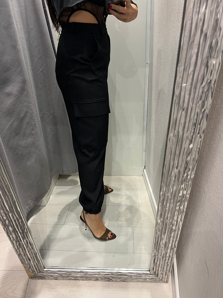 ViCOLO•Pantalone jogger cargo nero
