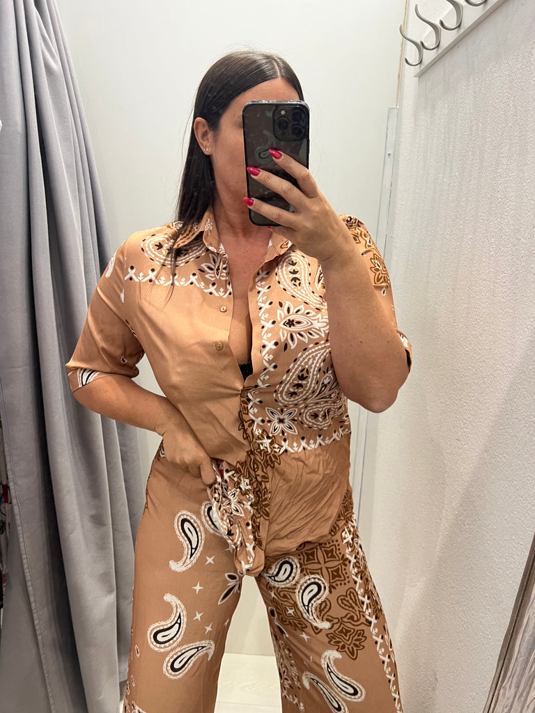 MSS💥HaveOne•Camicia stampa bandana arachide
