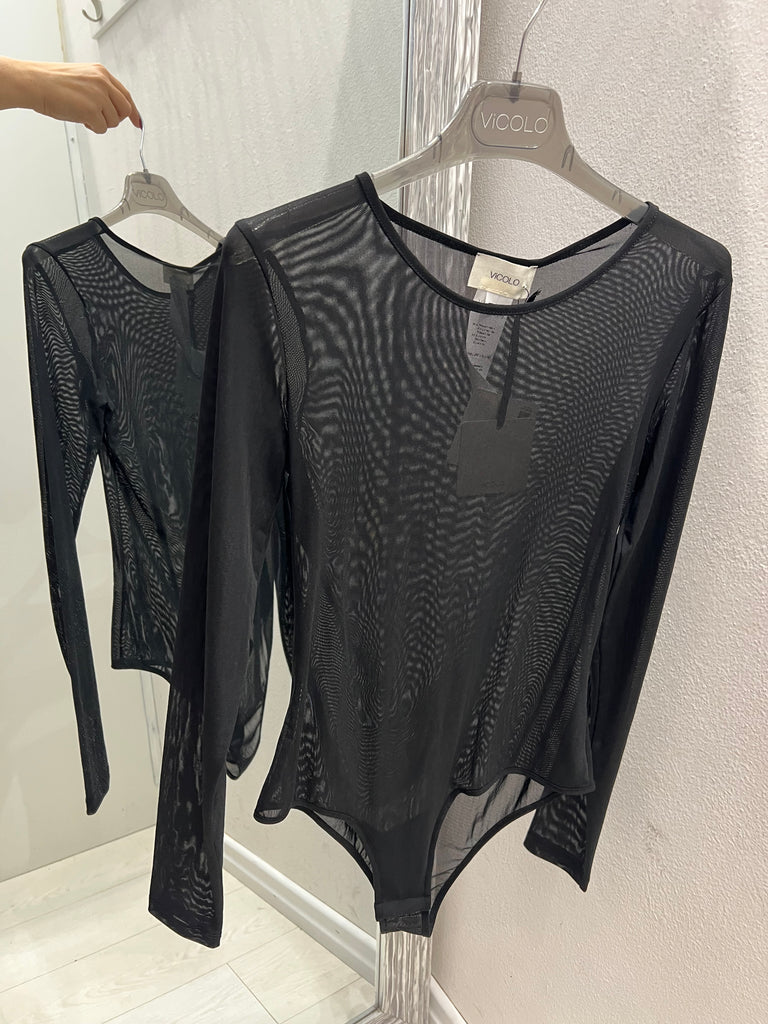 ViCOLO•Body girocollo velato in tulle