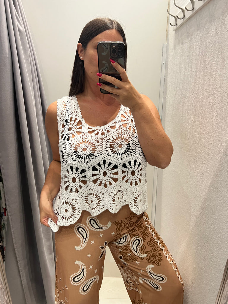 MSS💥HaveOne•Top canotta maglia crochet•Più colori