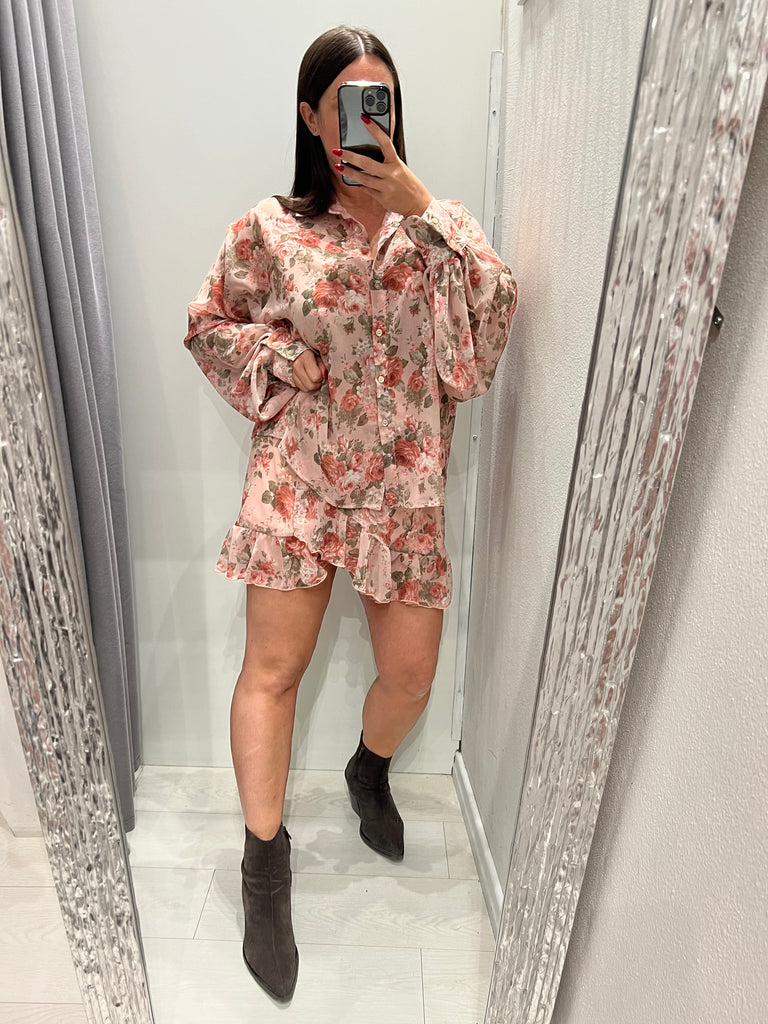 ViCOLO•Camicia floreale base rosa