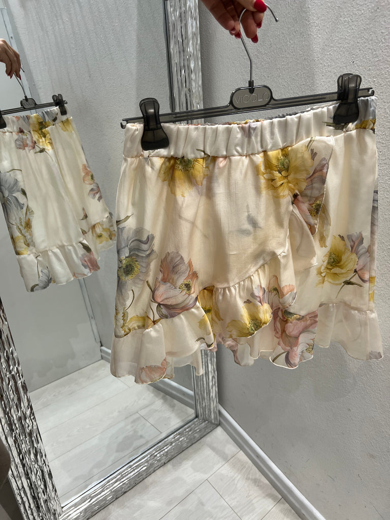 ViCOLO•Gonna floreale base crema