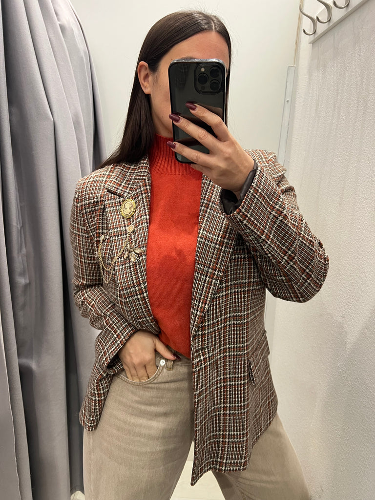 ViCOLO•Giacca con spille arancio/moro/burro/salvia