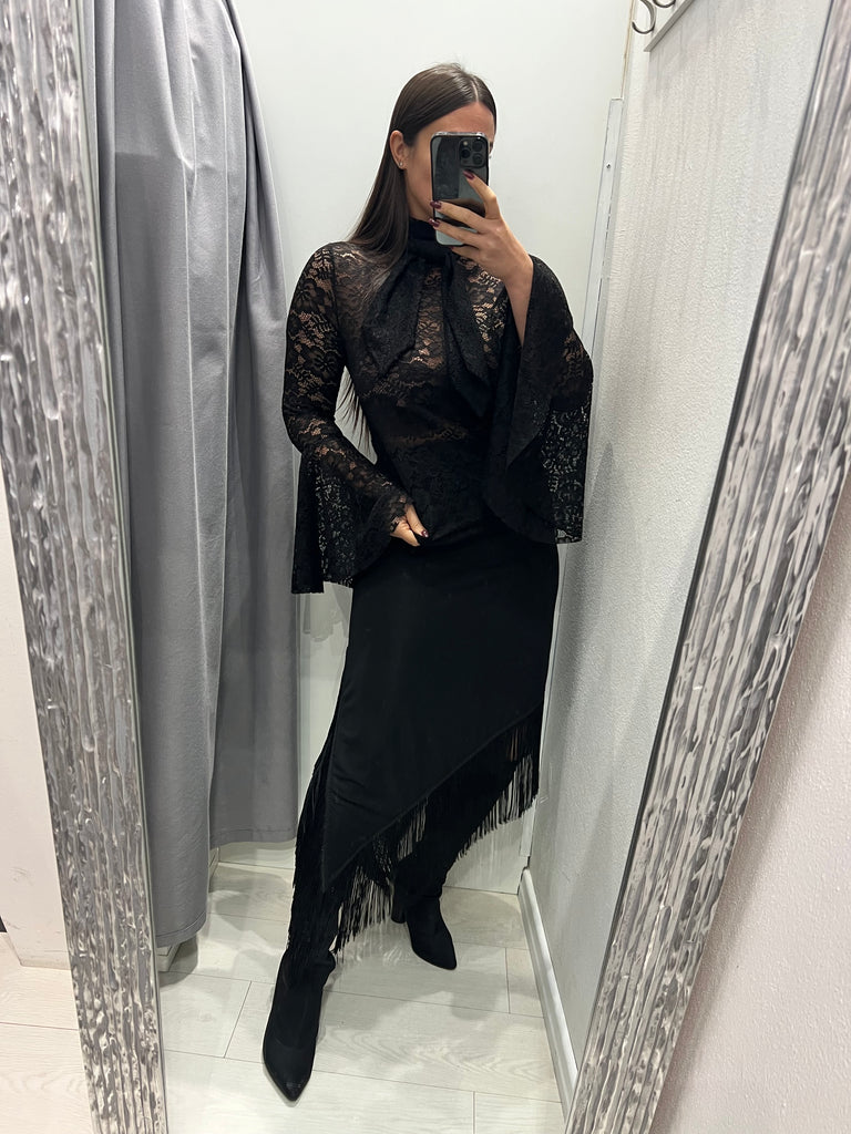 KONTATTO•Maglia pizzo manica campana