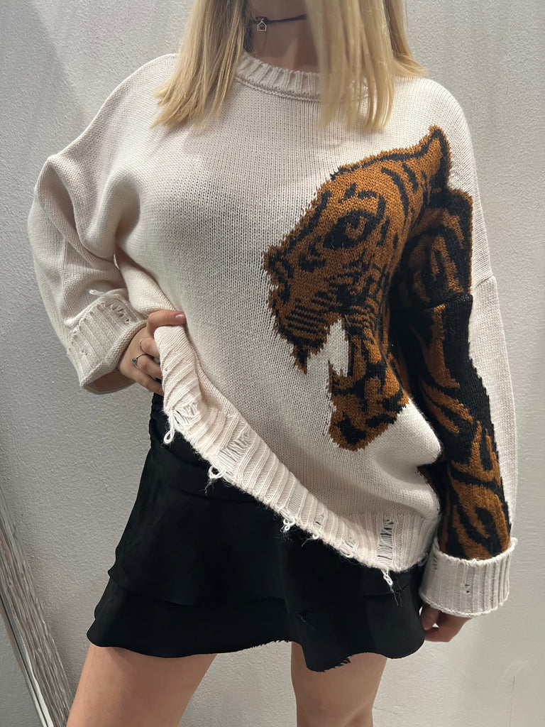HaveOne•Maglione rotture tigre•Più colori