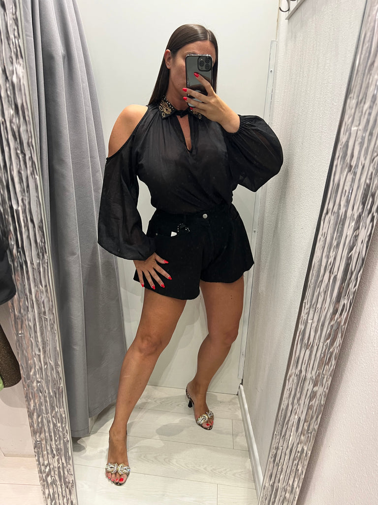 MSS💥HaveOne•Shorts farfalla nero