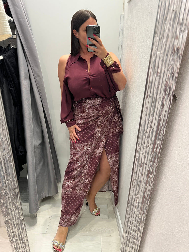 🚨HaveOne•Camicia manica aperta•Bordeaux