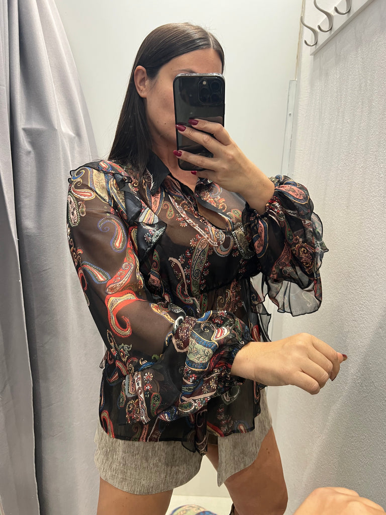 IMPERIAL•Camicia impero stampa cashmere colorata