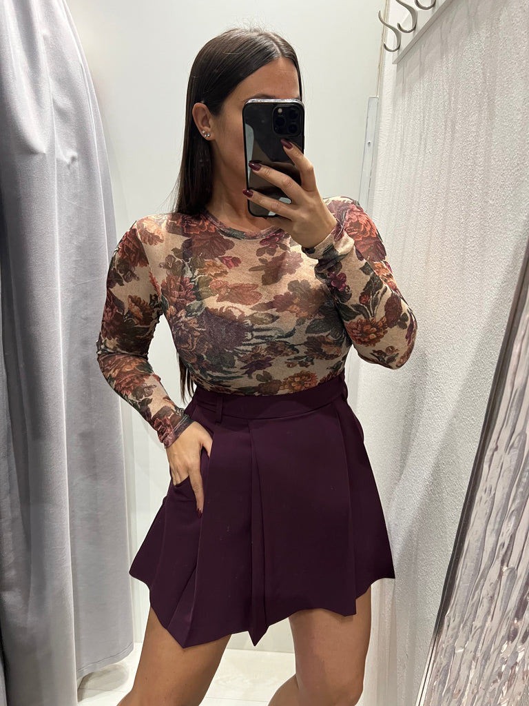 IMPERIAL•Gonna pantaloncino prugna