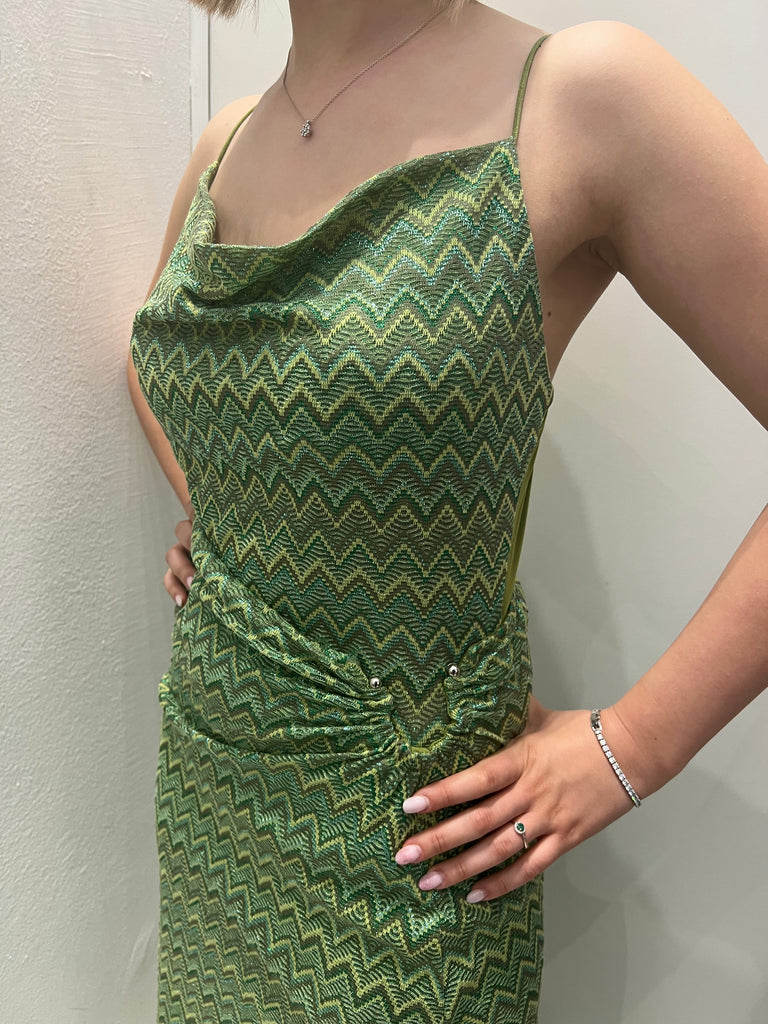 HaveOne•Body zig-zag verde lurex