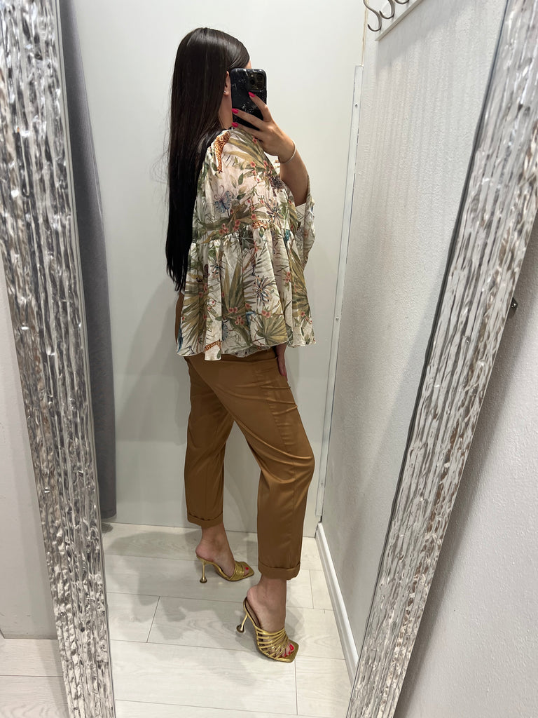 🚨ViCOLO•Pantalone tela leggerissima•Cammello