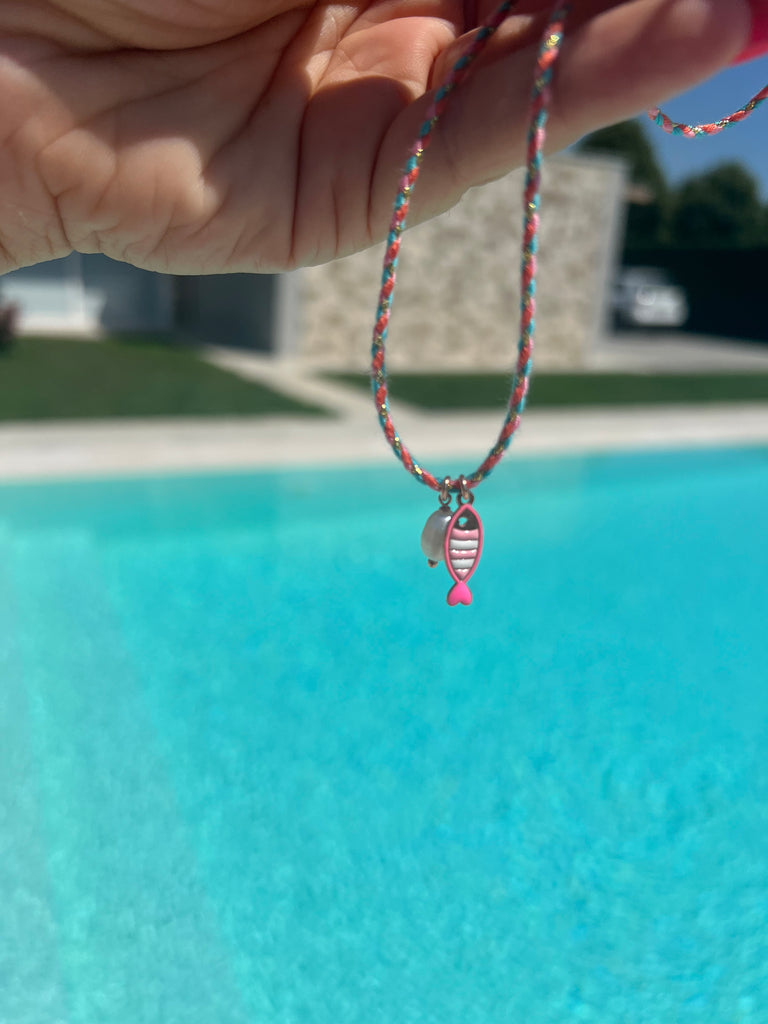La Vie•Collana chocker/bracciale/cavigliera rosa/turchese/salmone con charm•Scegli il tuo charm!