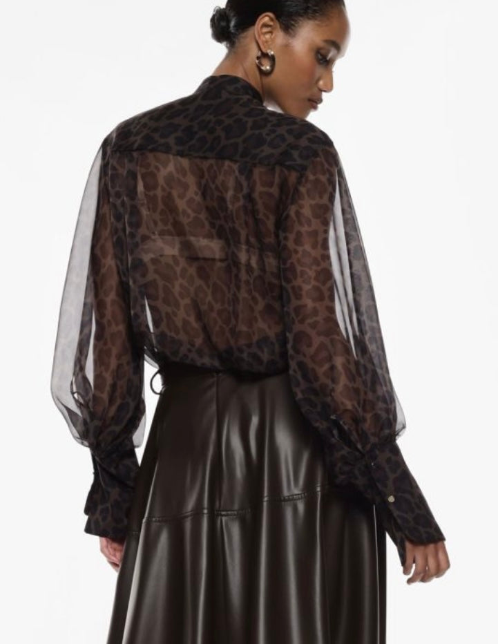 IMPERIAL•Camicia maculata velata volant