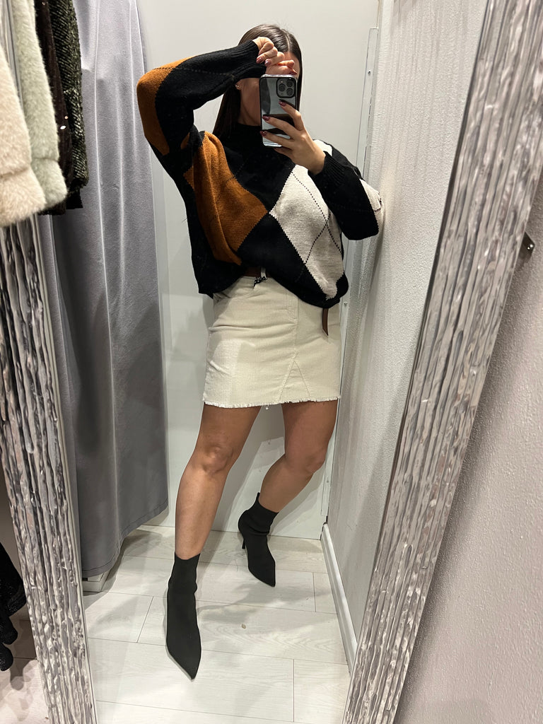 Philia Loft•Maglione lupetto ampio rombi•Più colori