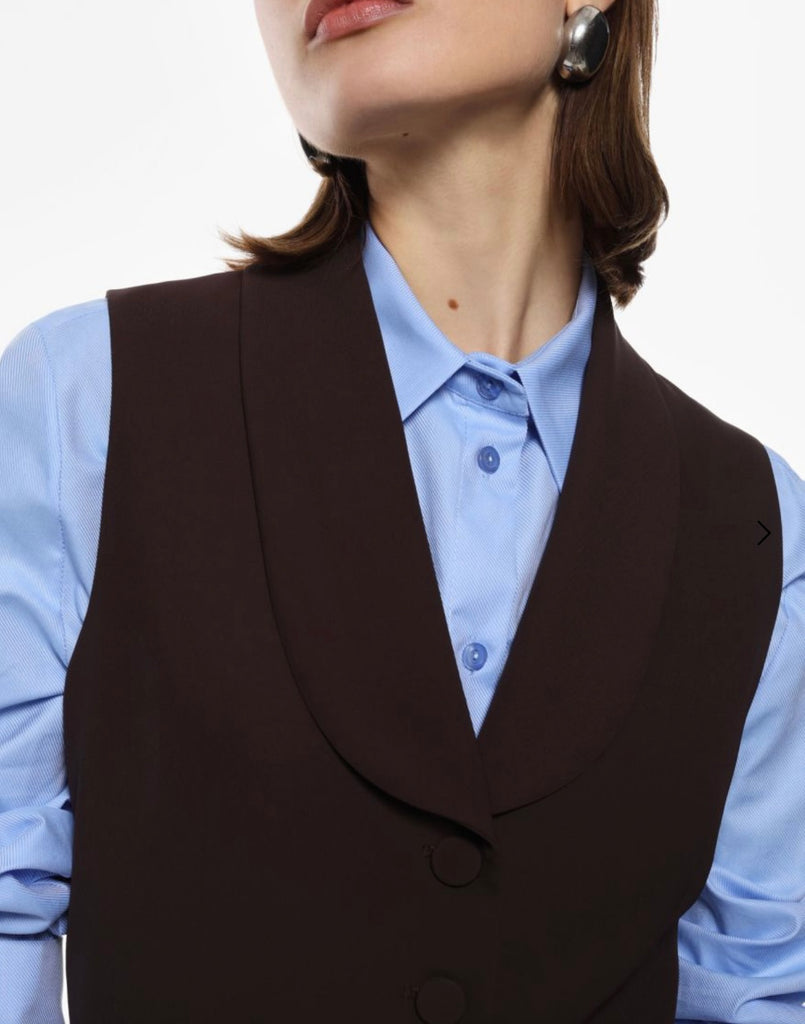 IMPERIAL•Gilet best con bottoni ricoperti ebano