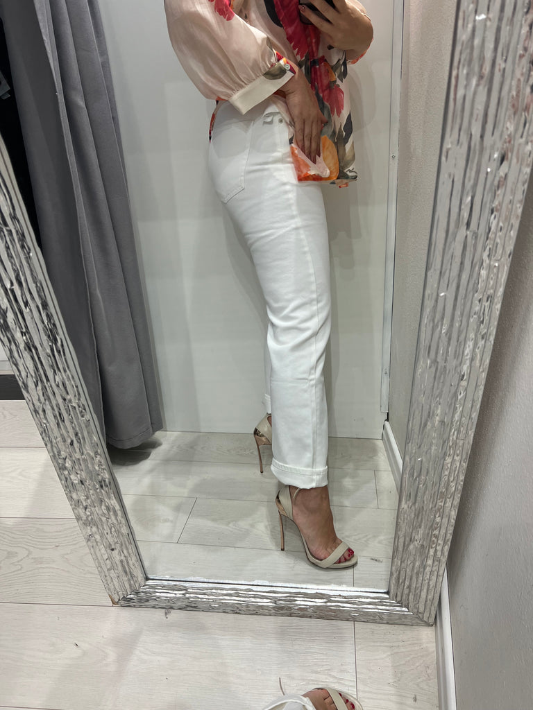 ViCOLO•Jeans Zoe bottoni gioiello bianco