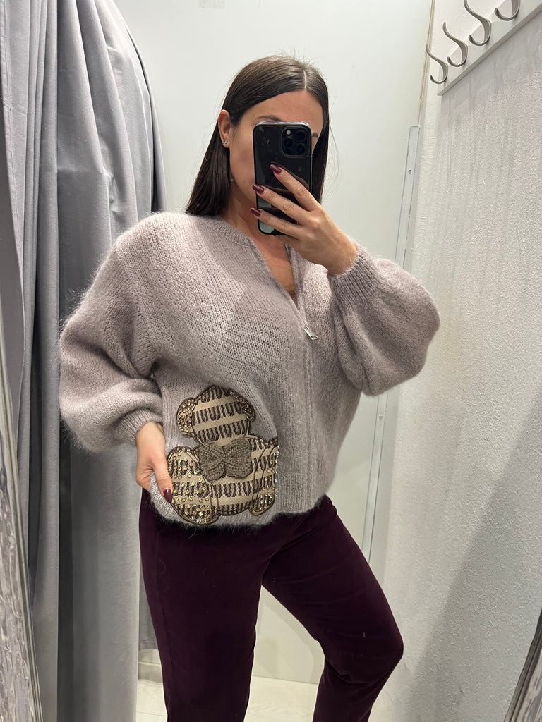 Philia Loft•Maglione cardigan zip mohair