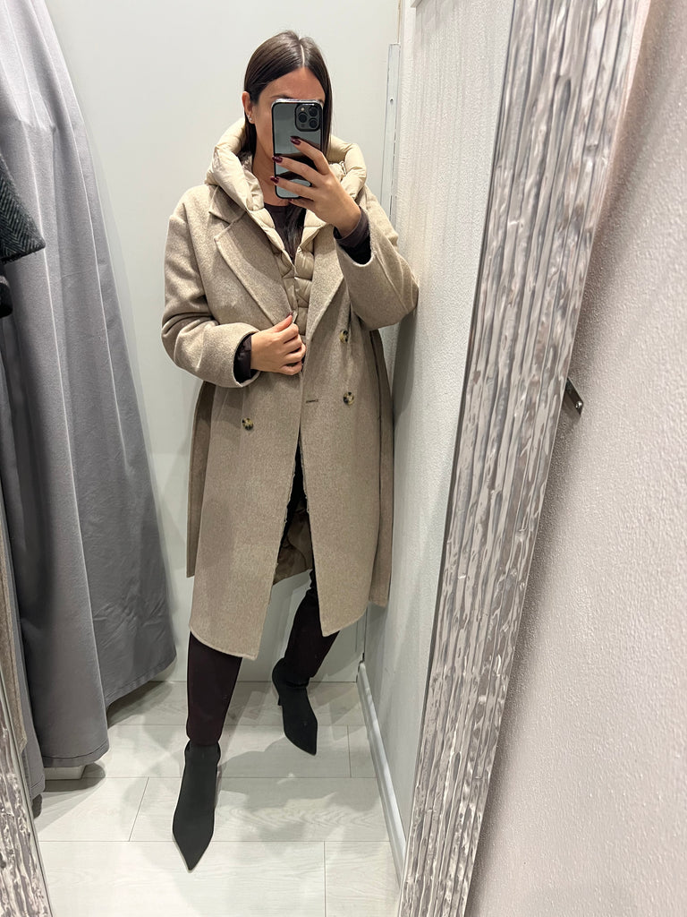 ViCOLO•Cappotto cappuccio removibile inserti piumino