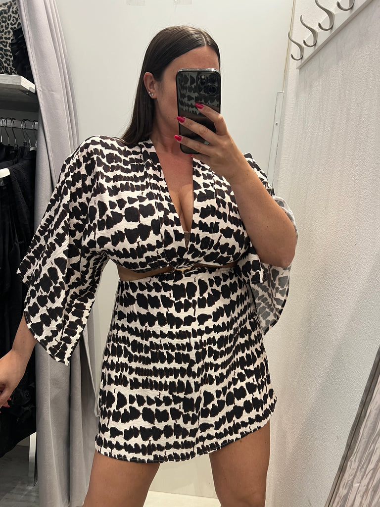 🚨HaveOne•Abitino cut-out stampa simil animalier
