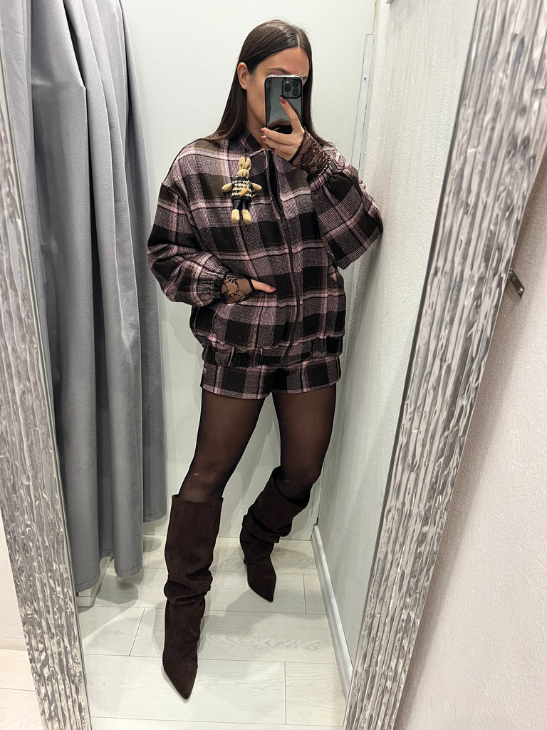 Philia Loft•Bomber check over con accessorio