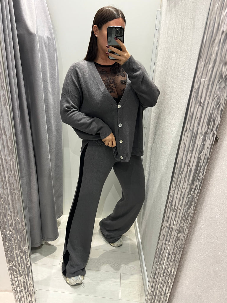 KONTATTO•Pantalone Softy in maglia banda nera•Più colori