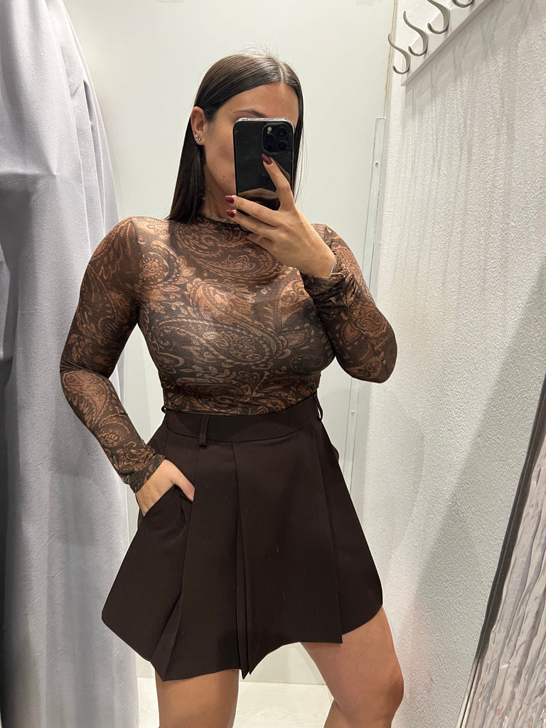 IMPERIAL•Gonna pantaloncino moro