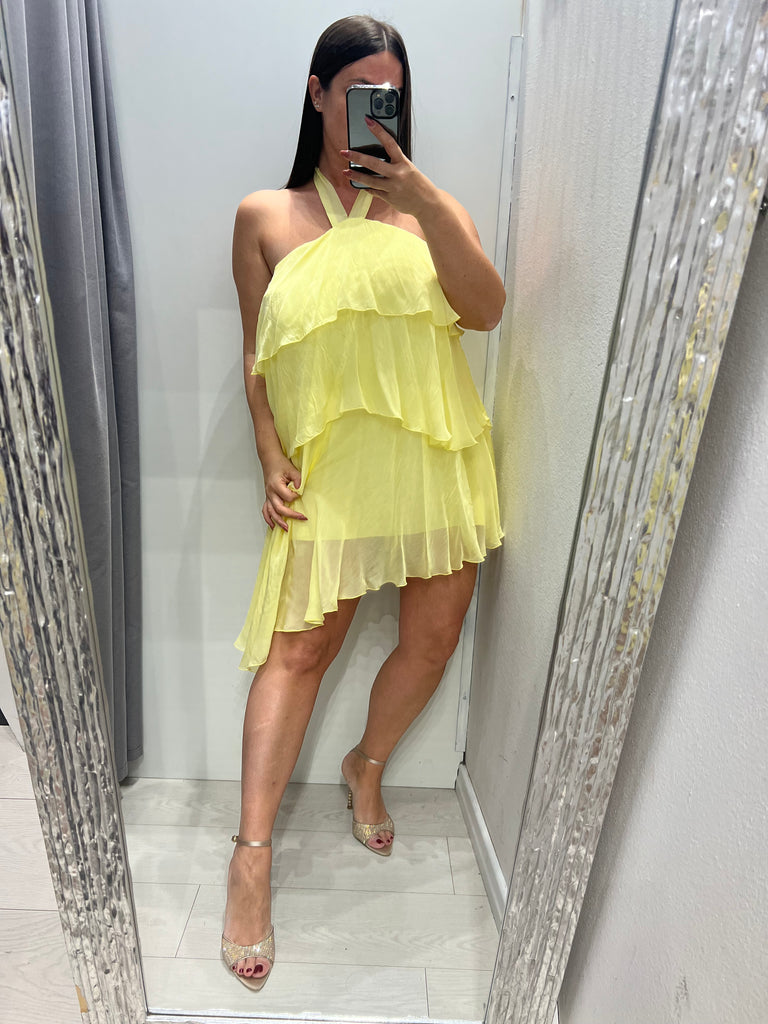 🚨HaveOne•Abitino seta a balze•Giallo