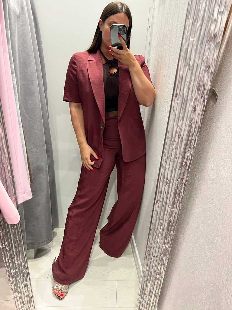 MSS💥HaveOne•Giacca leggerissima manica corta•India bordeaux