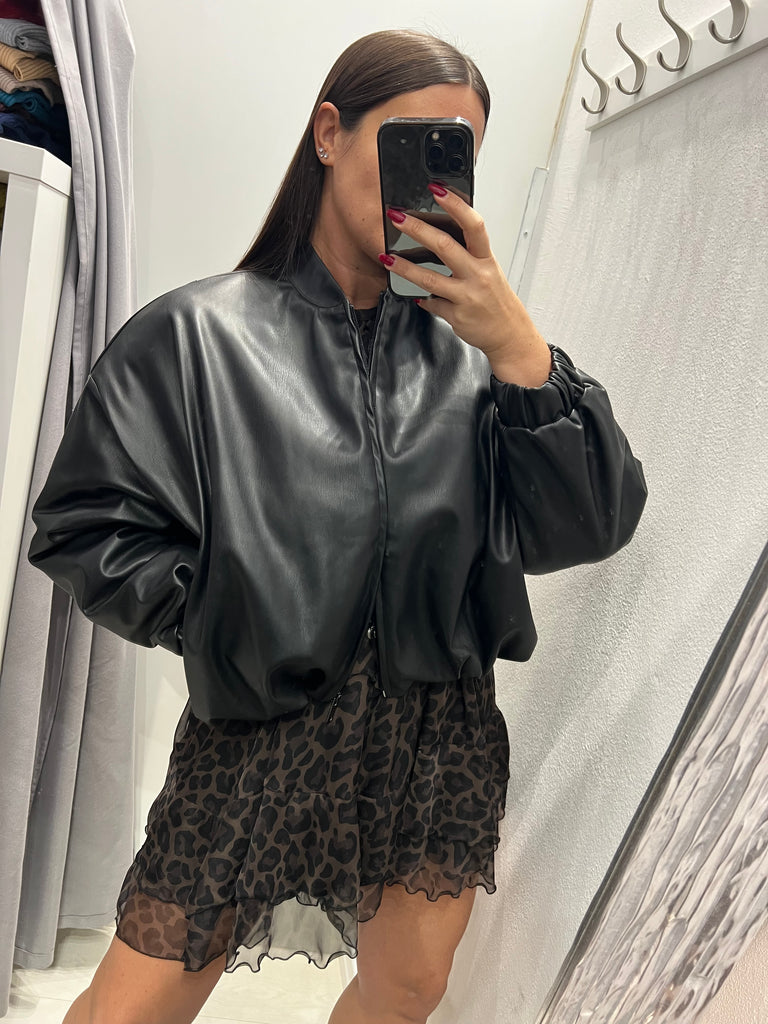 ViCOLO•Bomber in ecopelle nero