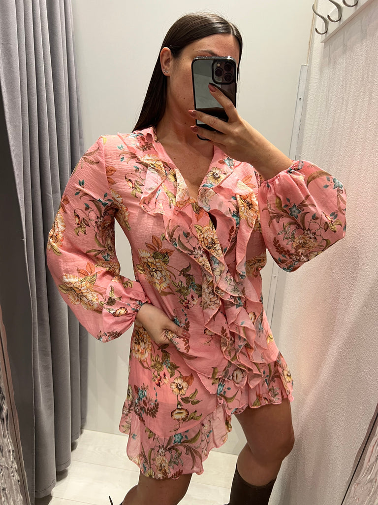 ViCOLO•Camicia volant floreale lyocell