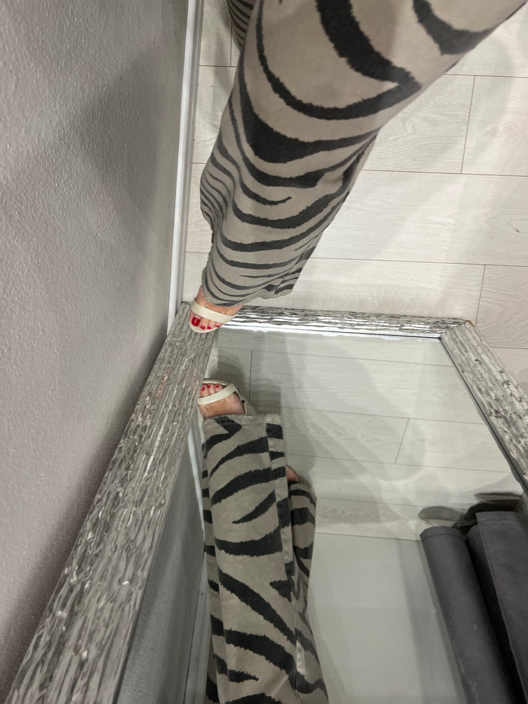 ViCOLO•Jeans palazzo Myrta zebrato