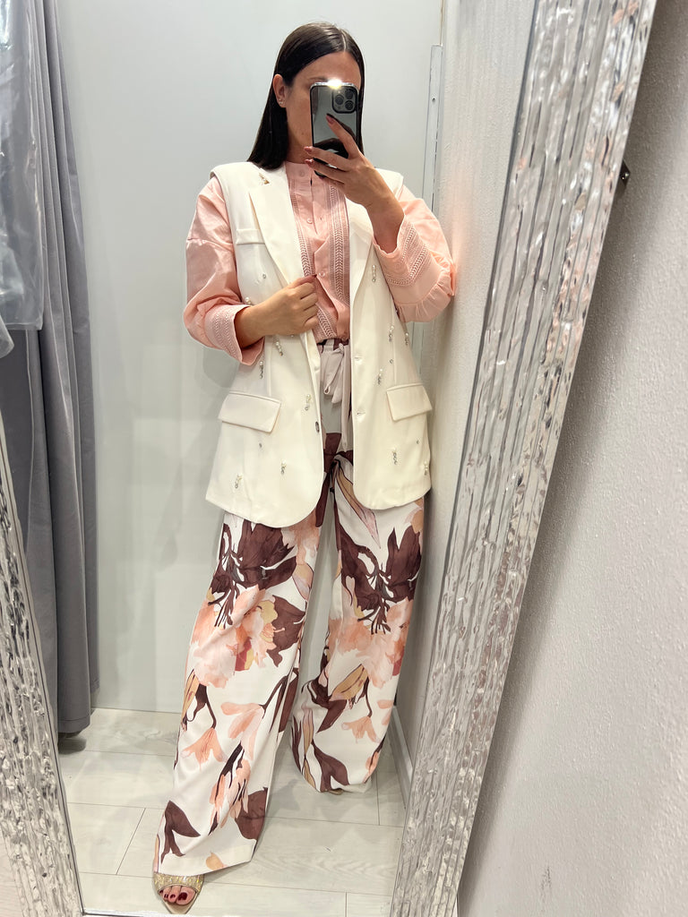 MSS💥HaveOne•Pantalone stampa floreale con coulisse