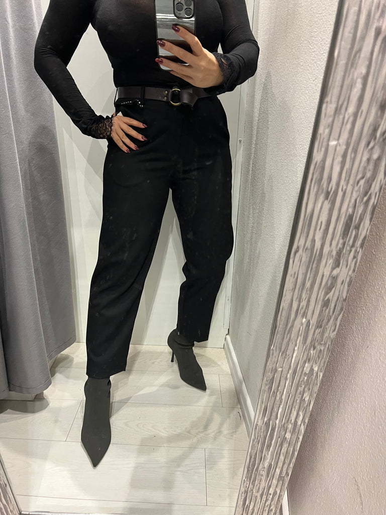 HaveOne•Pantalone nero elastico dietro