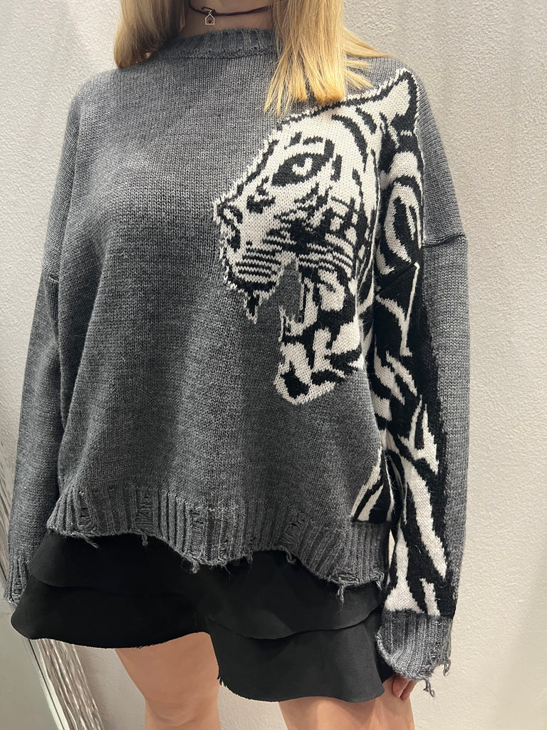 HaveOne•Maglione rotture tigre•Più colori