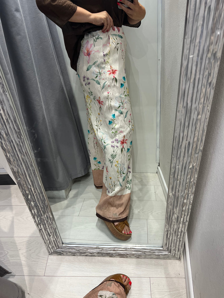 🚨IMPERIAL•Pantalone palazzo fantasia botanica
