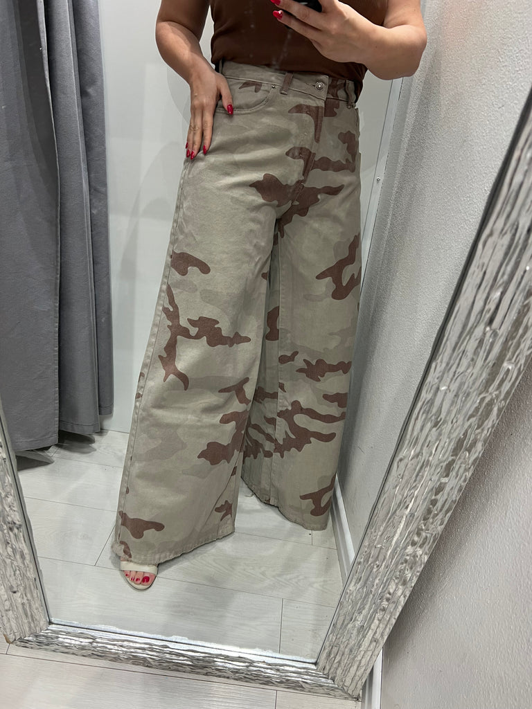 ViCOLO•Jeans palazzo Myrta camouflage
