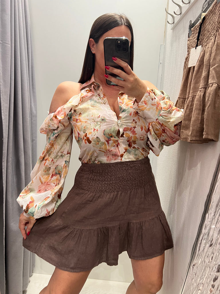 MSS💥ViCOLO•Camicia spalle scoperte fantasia floreale