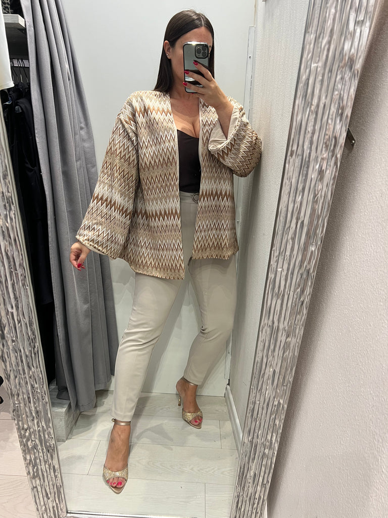 MSS💥HaveOne•Kimono cardigan lurex zig-zag