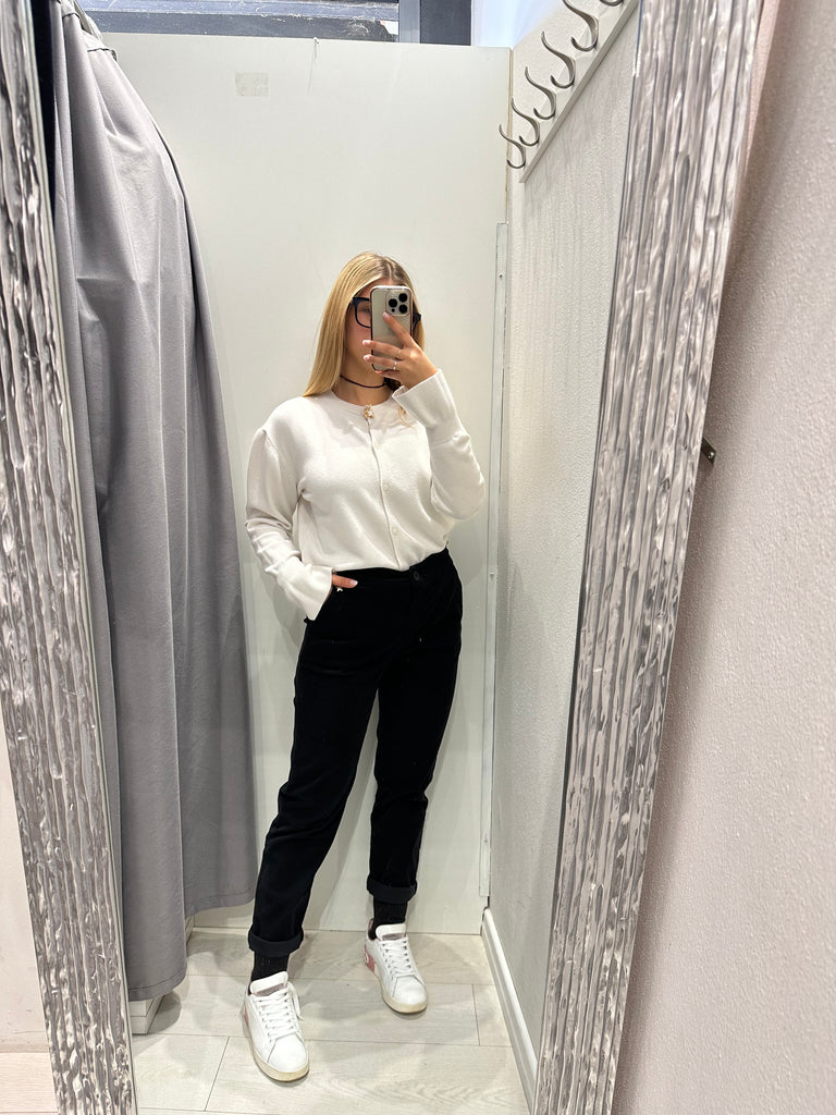 Philia Loft•Cardigan manica campana bottone gioiello•Più colori