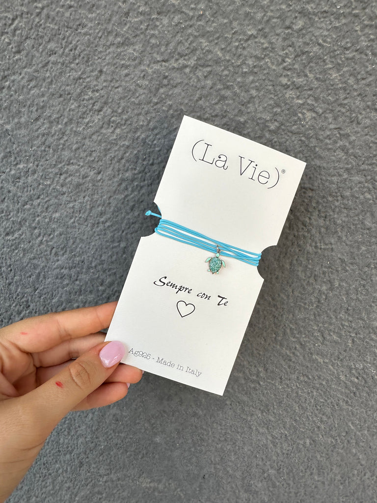 La Vie•Collana chocker/bracciale/cavigliera azzurro con charm•Scegli il tuo charm!