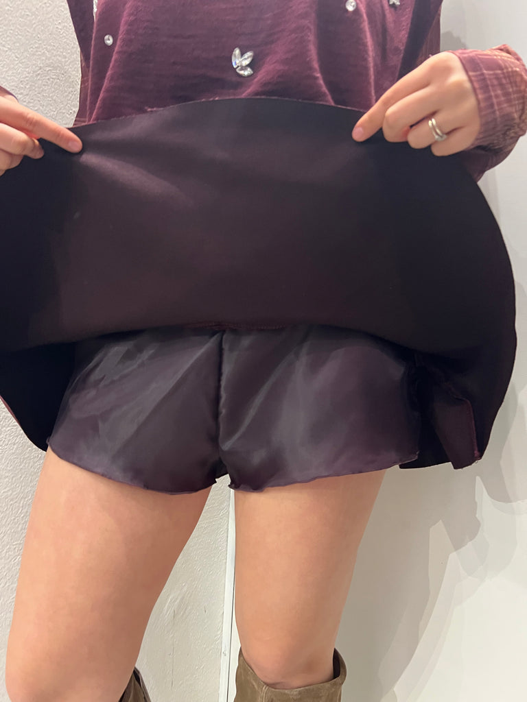 HaveOne•Gonna pantaloncino suede bordeaux