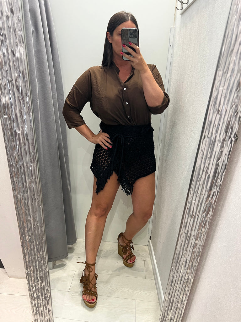 MSS💥HaveOne•Camicia morbida in mussola•Cioccolato