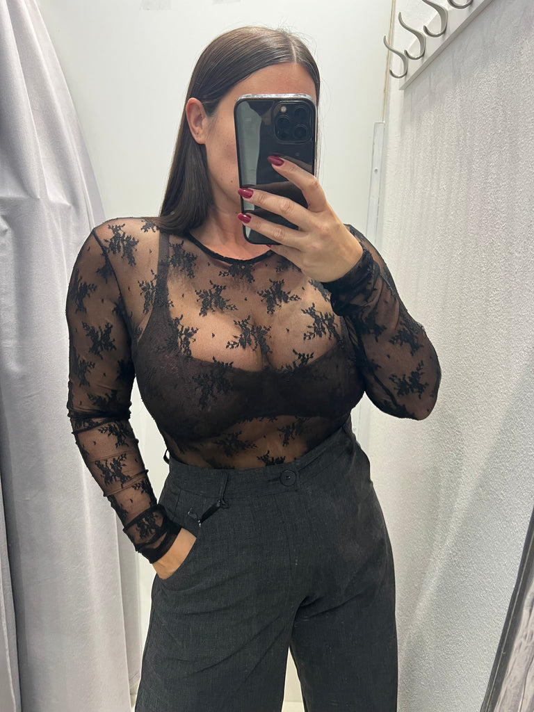 LUMINA•Body pizzo nero