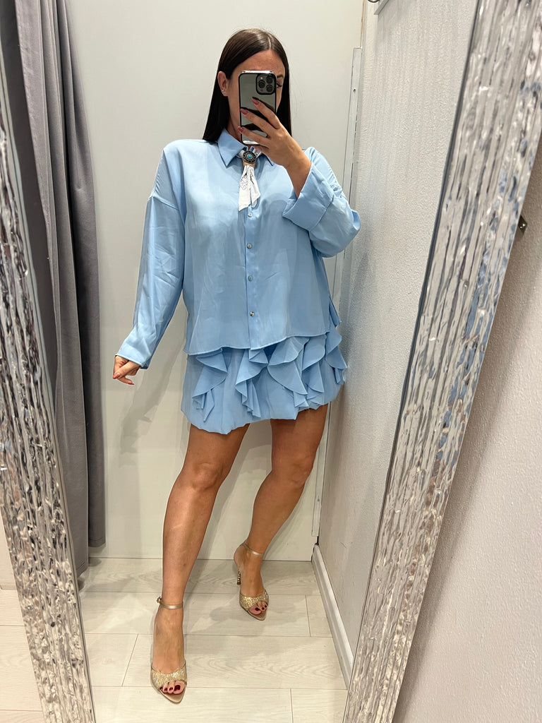 MSS💥HaveOne•Camicia celeste con bandana